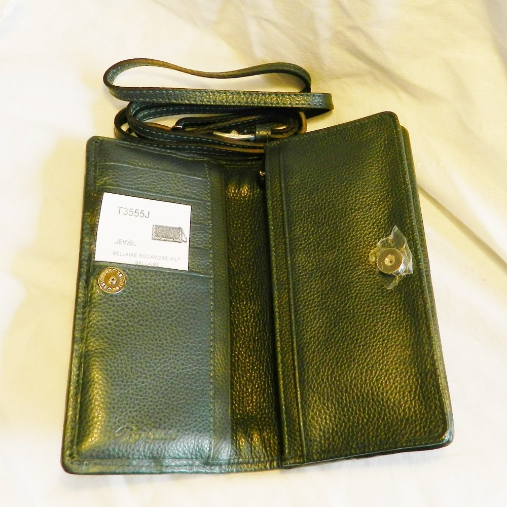 Brighton $245 Bellaire Rockmore Wallet with Strap Jewel Blue NWT - Picture 4 of 4